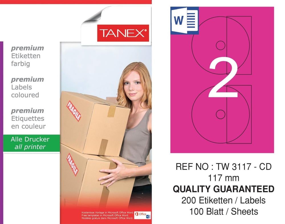 TW-3117 117 mm PEMBE LASER ETİKET 