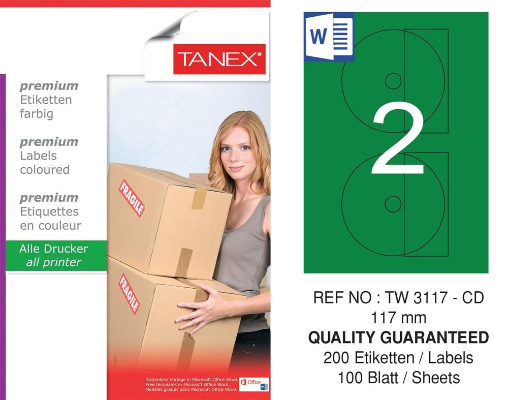 TW-3177 78x54,5 mm YEŞİL LASER ETİKET 