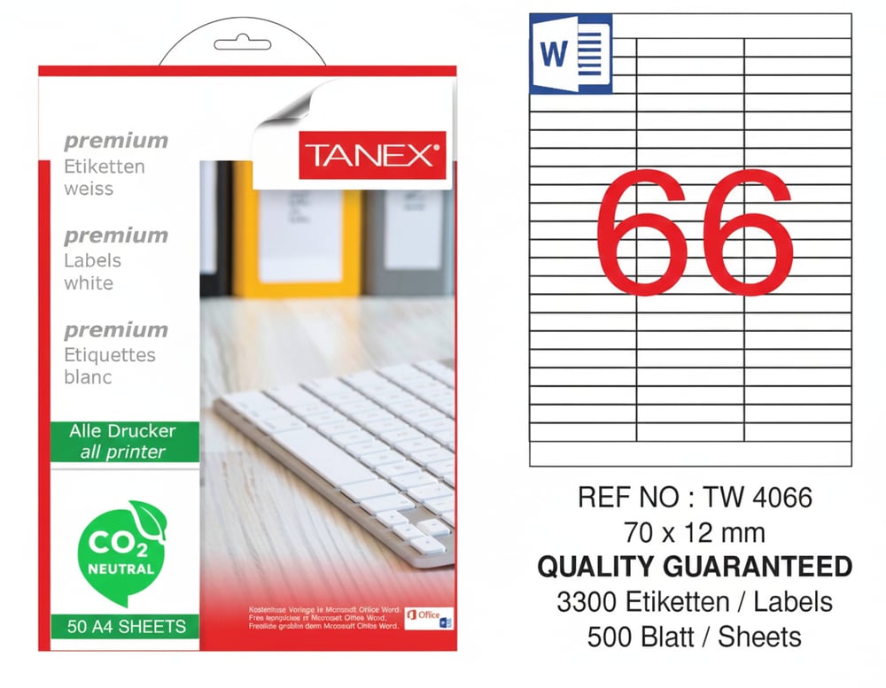 TW-4066 70x12 mm CARBON NEUTRAL LASER ETİKET 