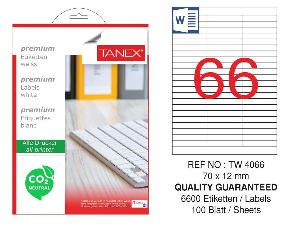 TW-4066 70x12 mm CARBON NEUTRAL LASER ETİKET 