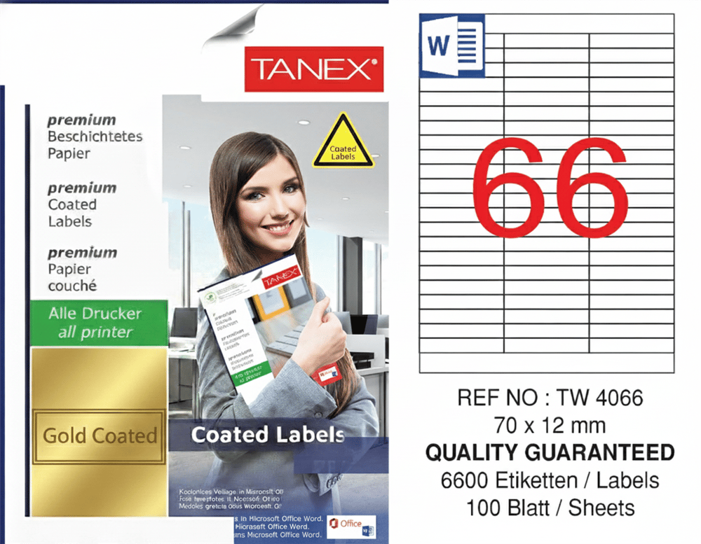 TW-4066 70x12 mm GOLD LASER ETİKET 