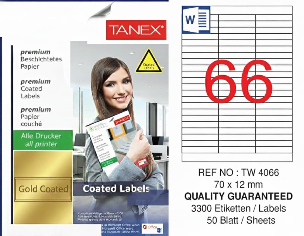 TW-4066 70x12 mm GOLD LASER ETİKET 