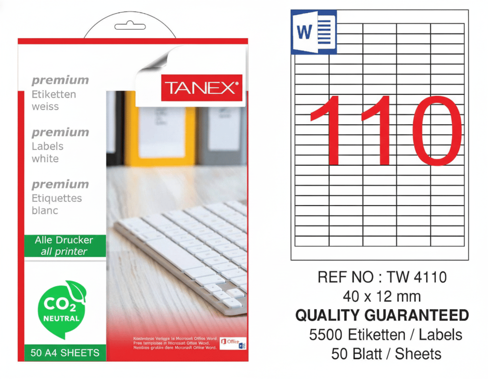 TW-4110 40x12 mm CARBON NEUTRAL LASER ETİKET 