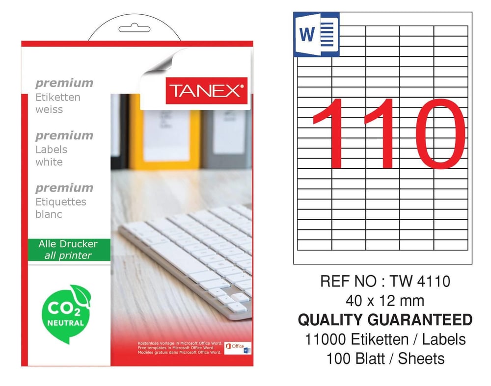 TW-4110 40x12 mm CARBON NEUTRAL LASER ETİKET 