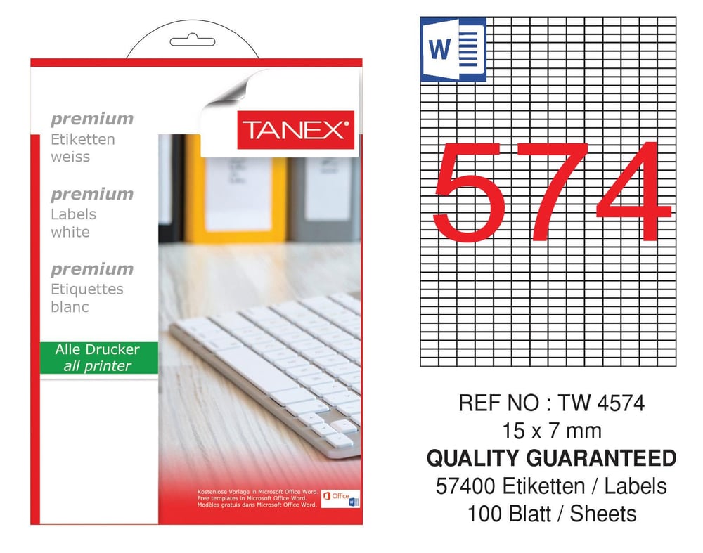 TW-4574 15x7 mm LASER ETİKET