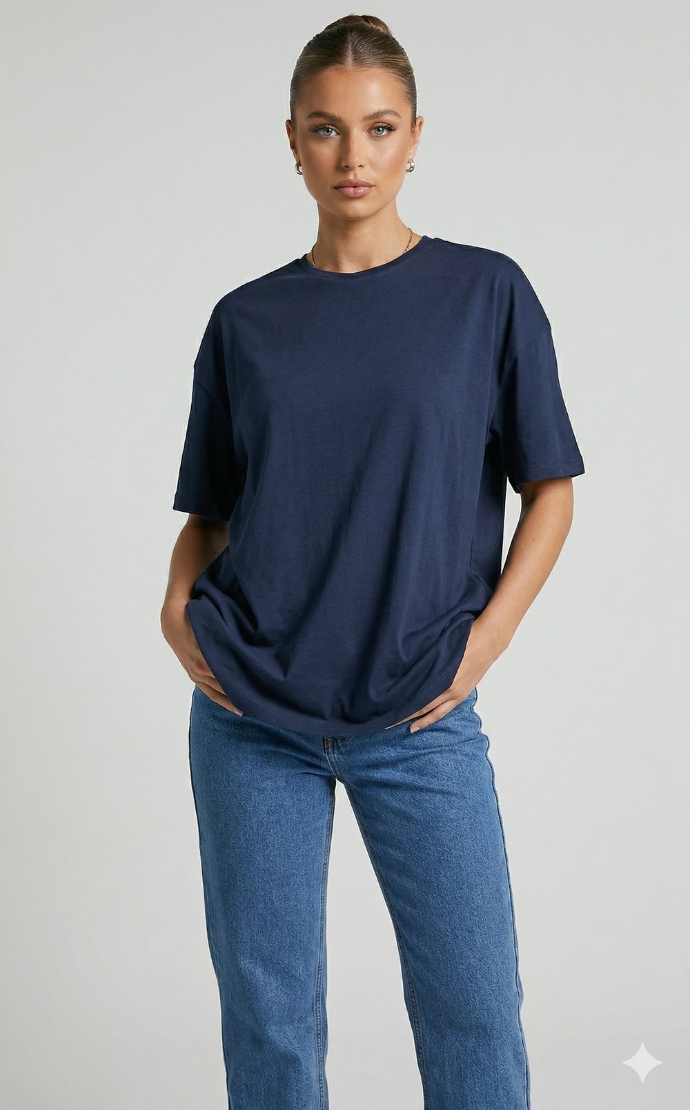 OLIVE-3683 BASIC TSHIRT KOYU LACİ