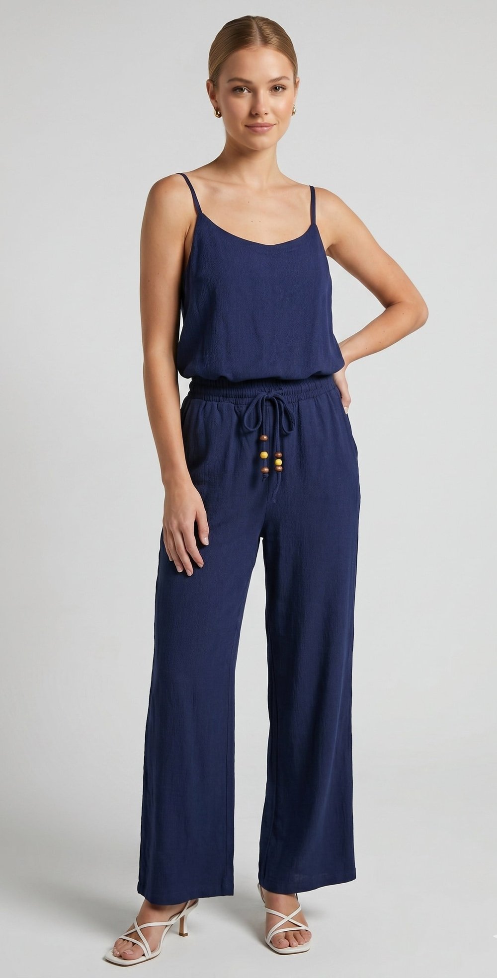 OLIVE-4284 KRINKL PANTOLON LACİ