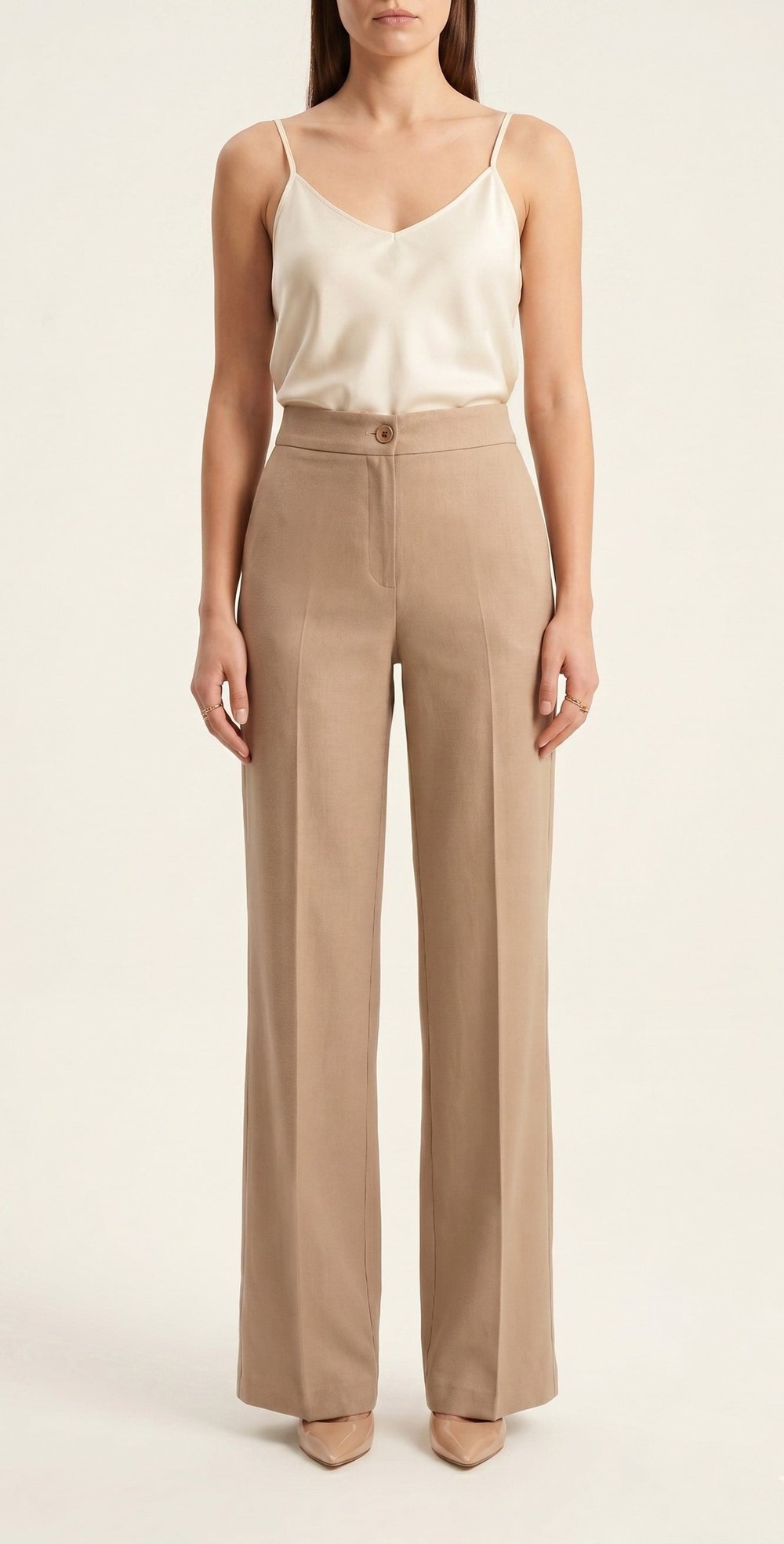 OLIVE-50714 PALAZZO PANT AÇIK KAHVE
