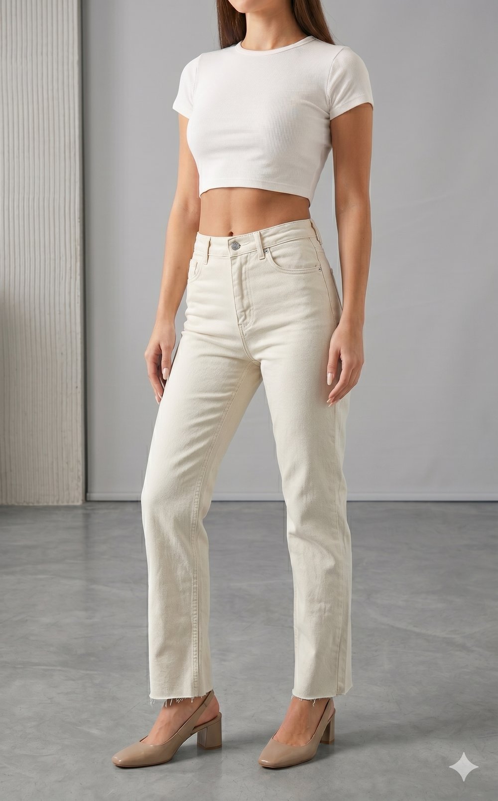 OLIVE-520 BOY FIT JEAN BEJ