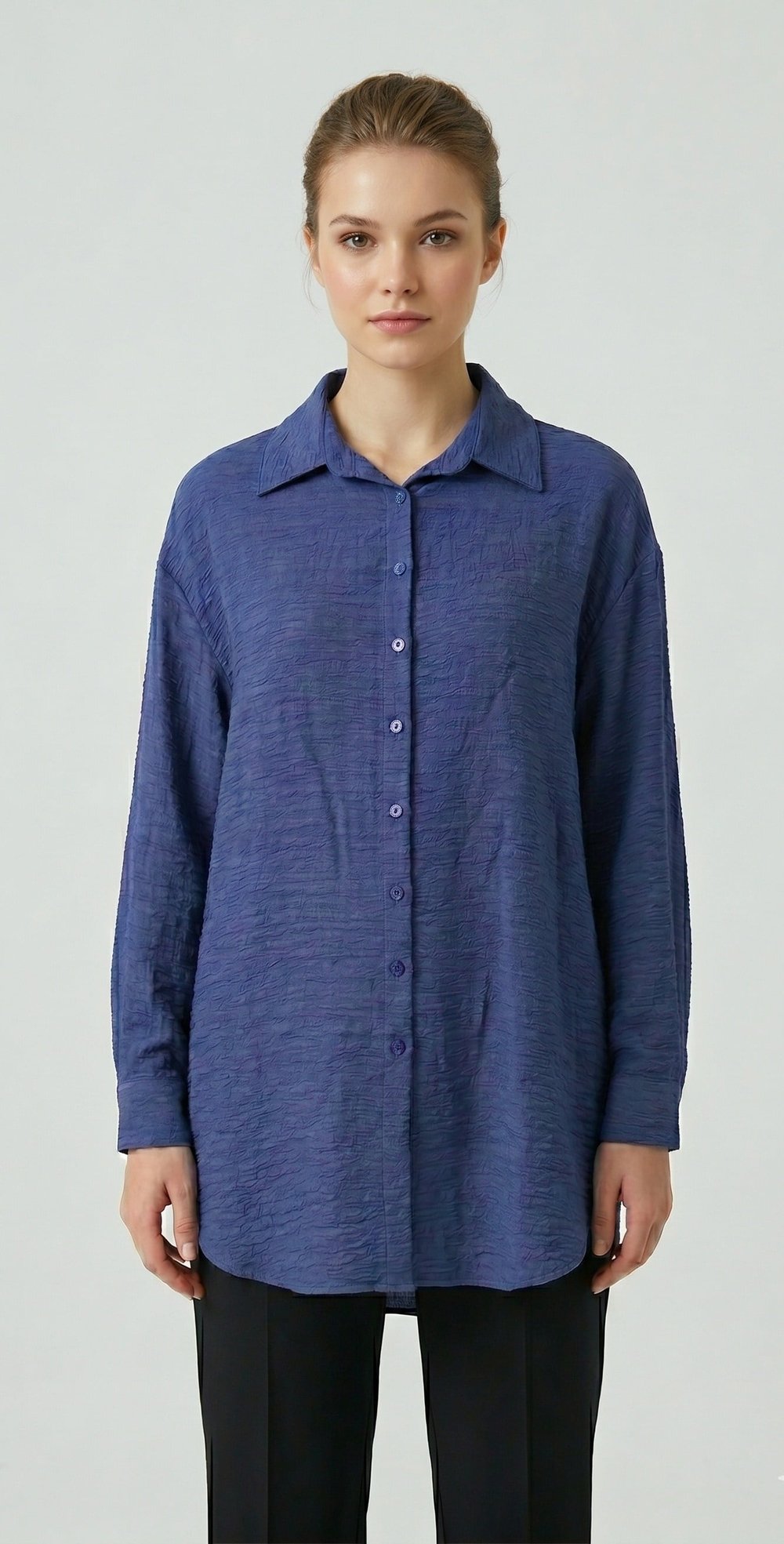 OLIVE-5989 TUNİK LACİVERT