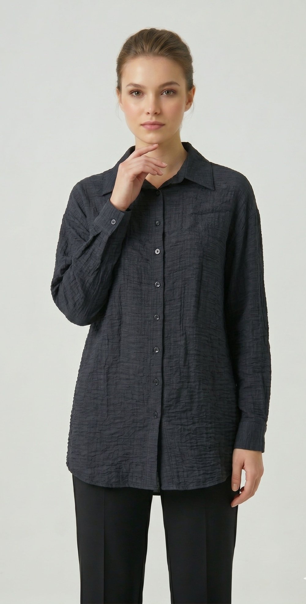OLIVE-5989 TUNİK SİYAH