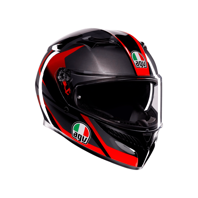 Agv Motosiklet Kaskı K3 Mplk Striga Black Grey Red -1
