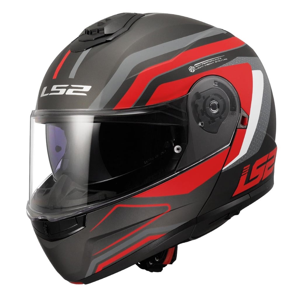 LS2 Strobe 2 Phantom Mat Titanium-Gri-Kırmızı Kask