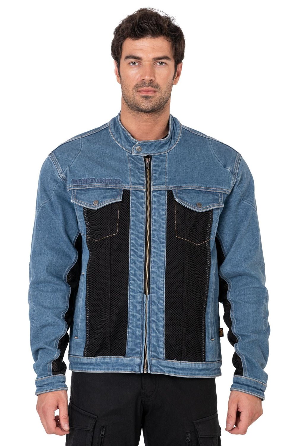 TheBikerJeans Blue Ice Korumalı File Motosiklet Kot Montu Erkek