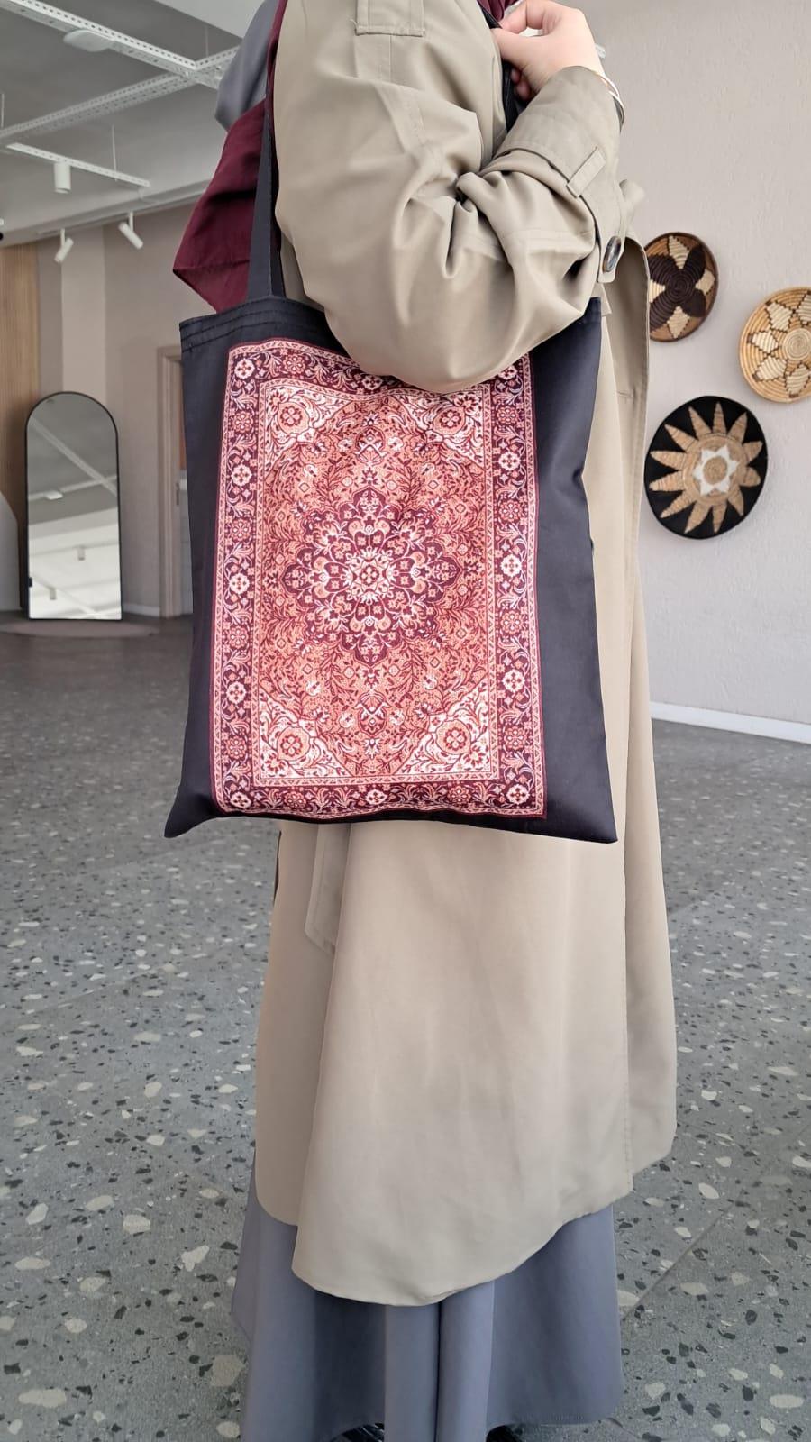 Bakır Etnik Kilim Desen Bez Çanta