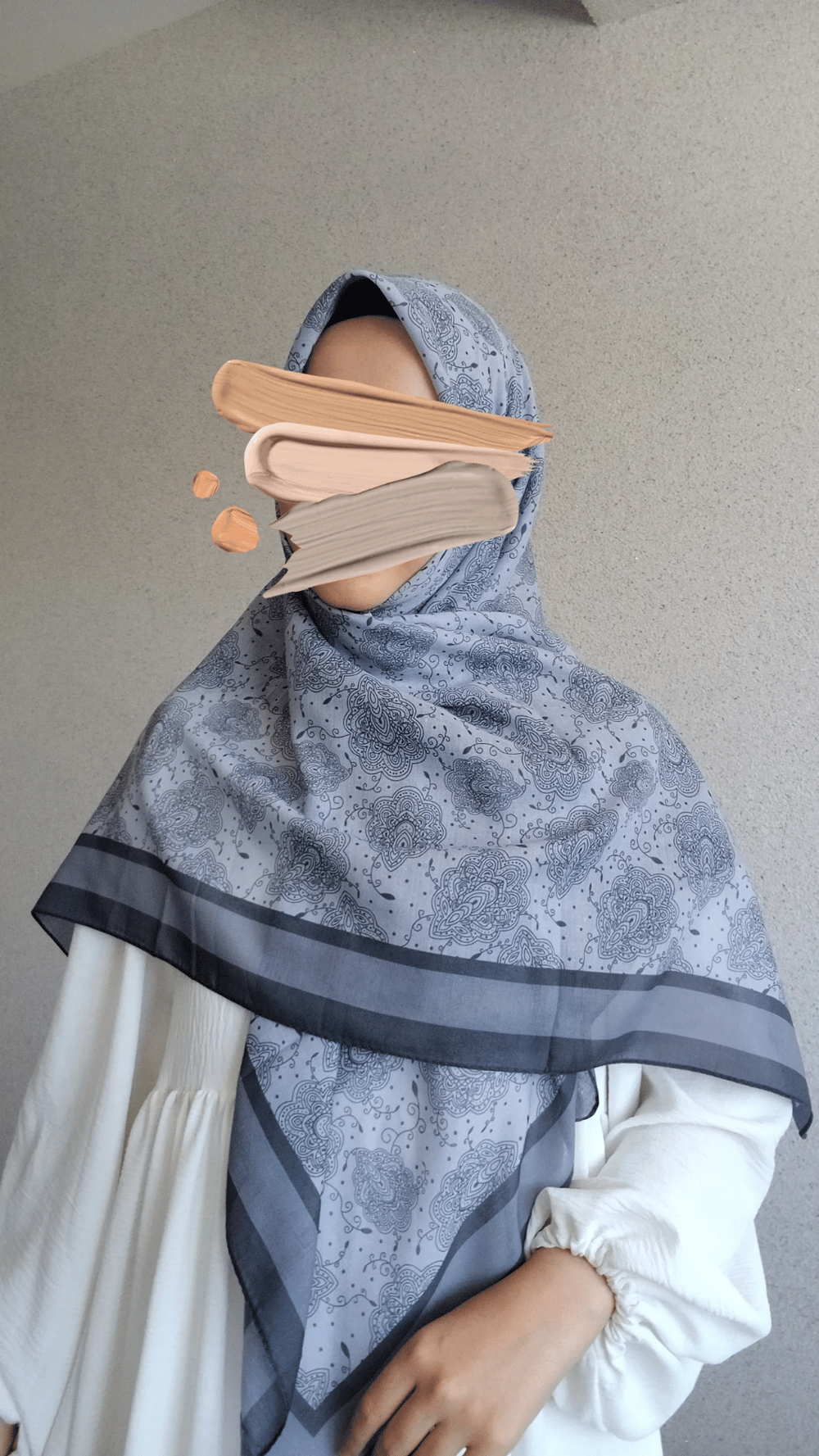 Damla Desen Büyük Boy Eşarp-Gri