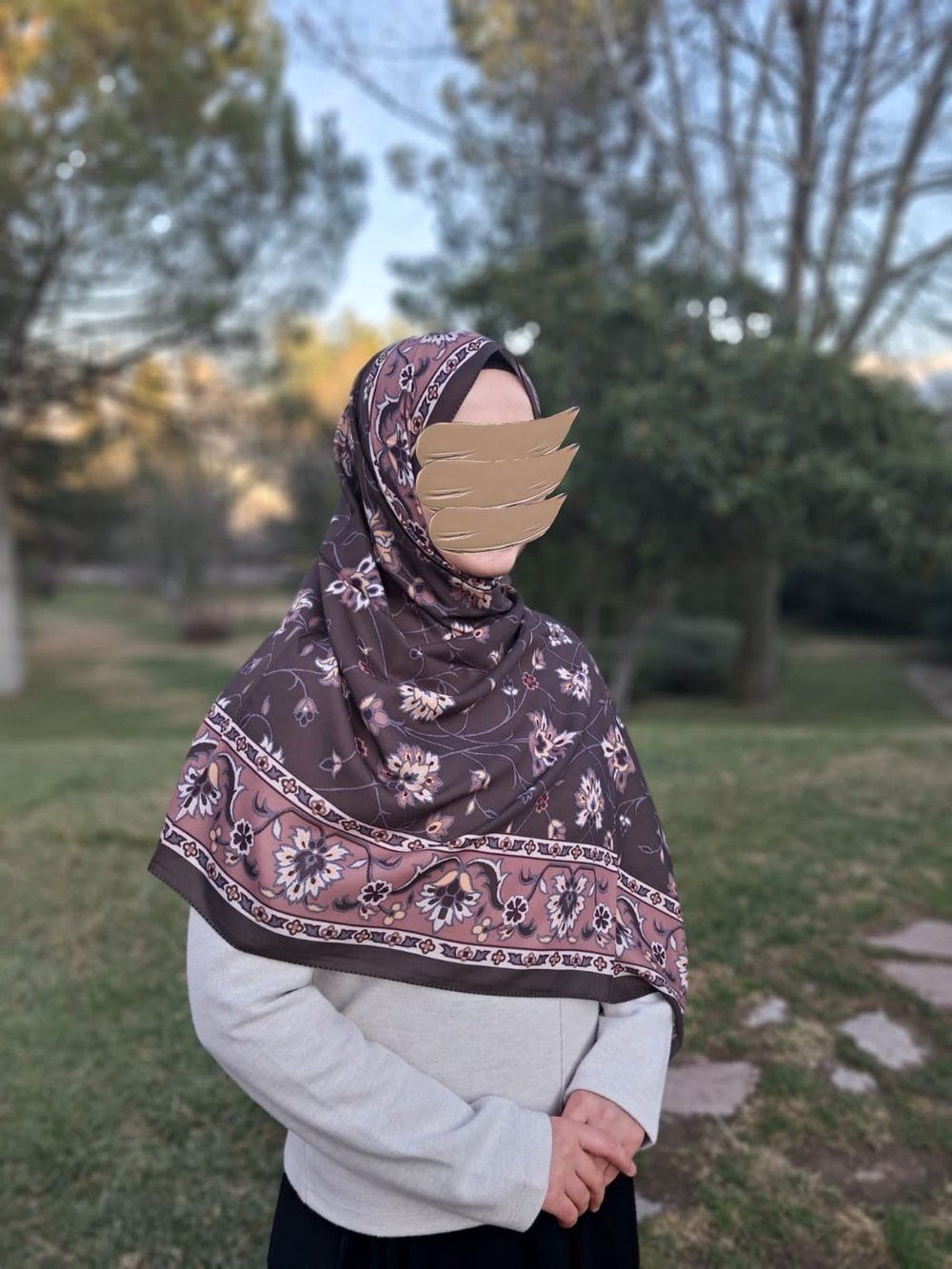 Kilim Desen Pamuklu Soft Şal-Kahve