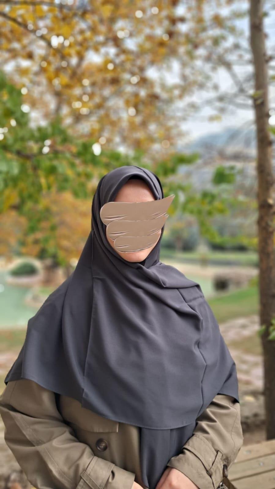 Medine İpeği Büyük Boy Eşarp-Antrasit