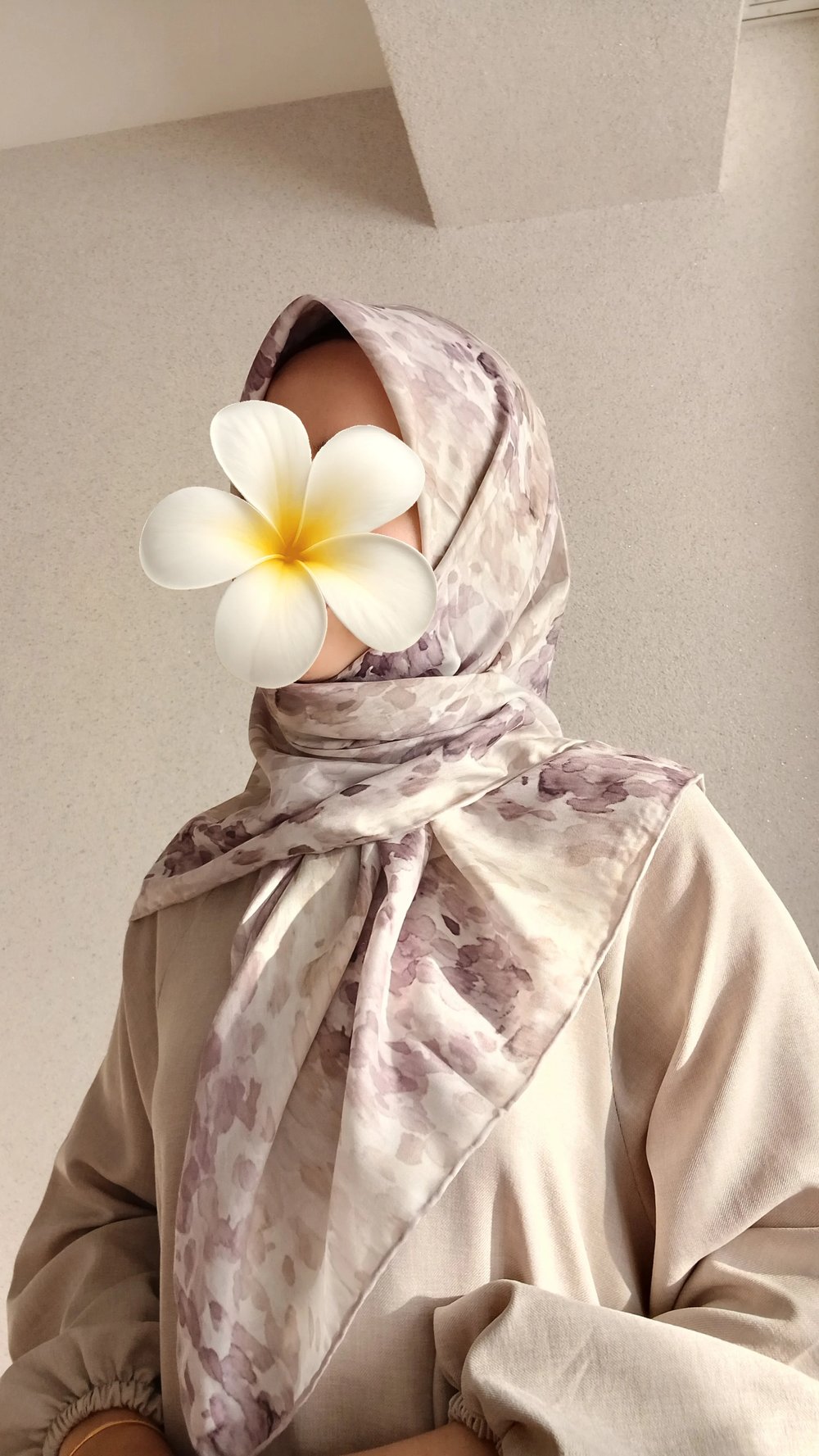 Pamuklu Ahu Desen Soft Eşarp-Sümbül