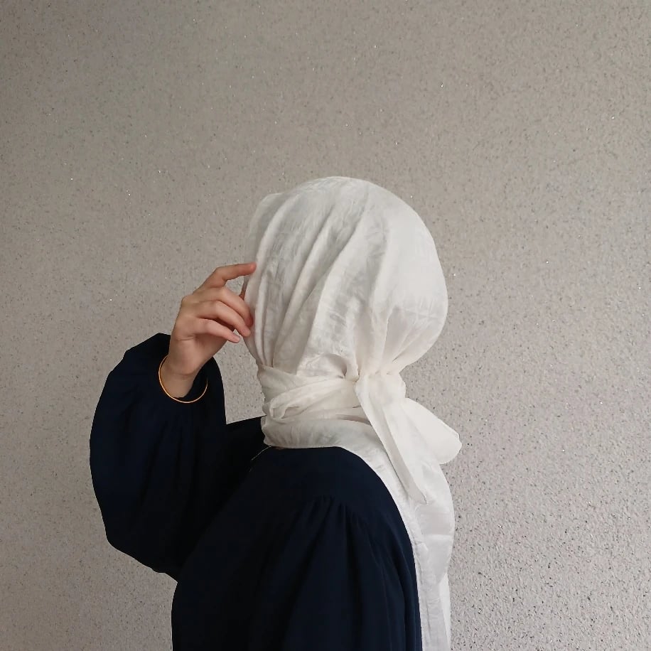 Pamuklu Jakar Eşarp-Beyaz