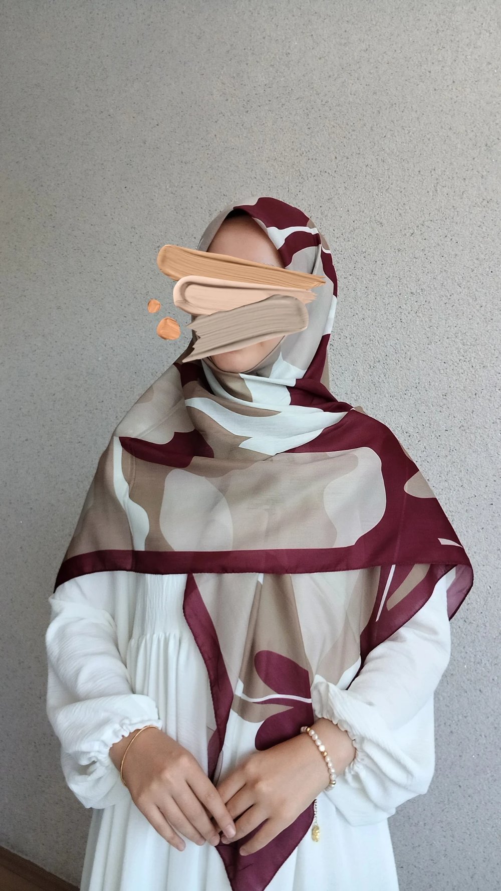 Vera Desen Pamuklu Eşarp-Bordo