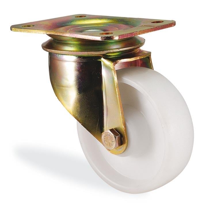 Kama / K4107 RMB 100 / 100 mm Çaplı Sabit Tablalı Ağır Tip Moblen (PP) Kaplı Burçlu Döner Teker