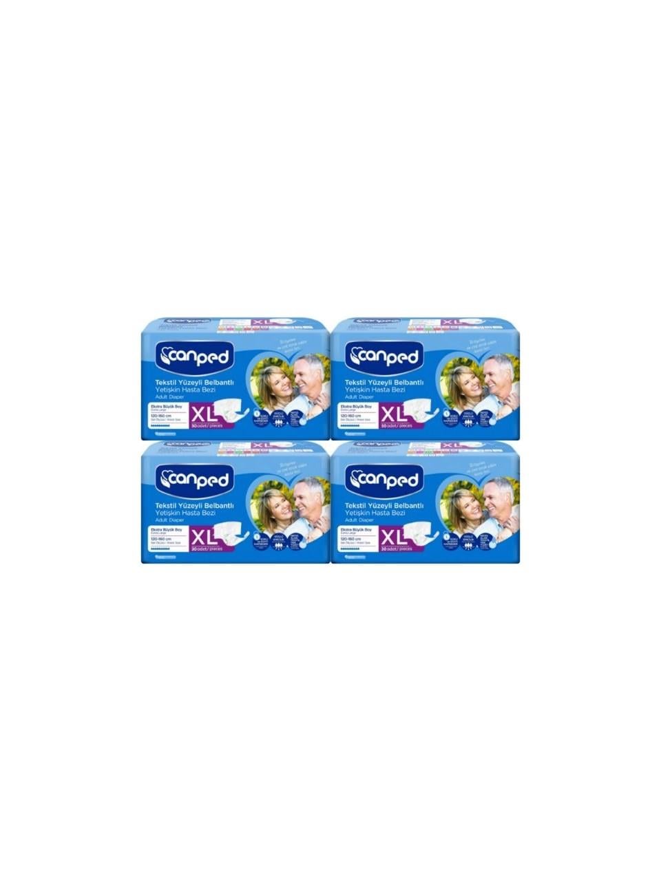 Canped Belbantlı Yetişkin Hasta Bezi Xlarge (Ekstra Büyük) Boy - 120 Adet 