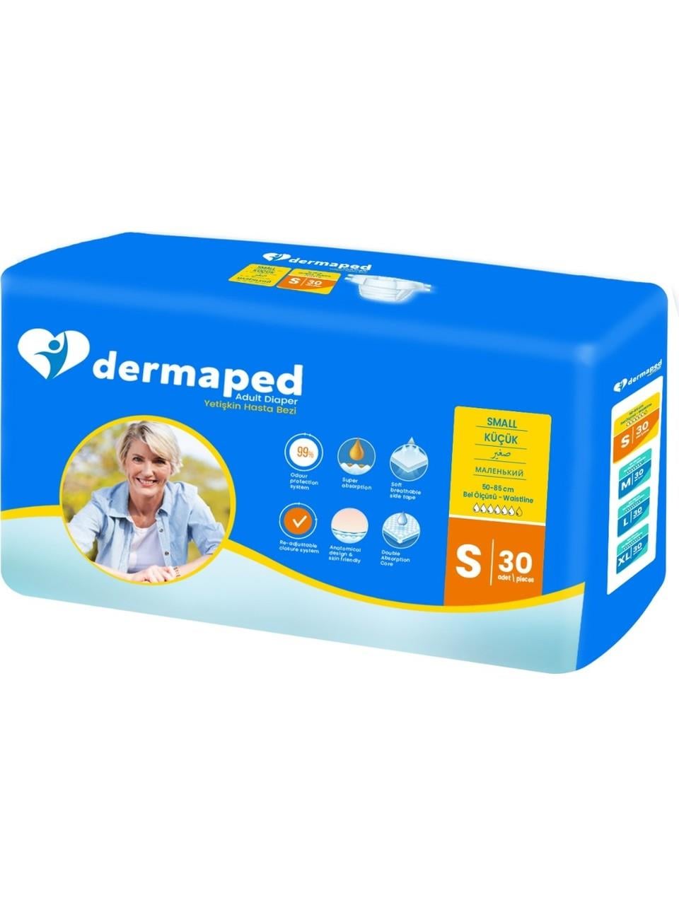 Dermaped Belbantlı Yetişkin Hasta Bezi Small (Küçük) Boy - 120 Adet 