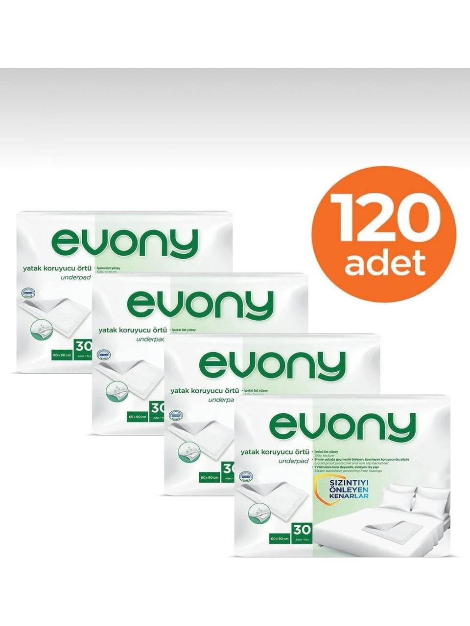 Evony Yatak Koruyucu Örtü 60cm x 90cm 30'lu - 120 Adet