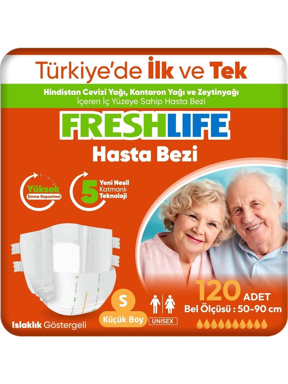 Freshlife Belbantlı Yetişkin Hasta Bezi Small (Küçük) Boy - 120 Adet