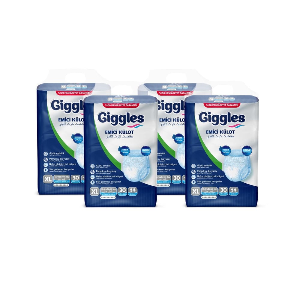 Giggles Emici Külot Yetişkin Hasta Bezi XLarge (Extra Büyük) Boy - 120 Adet