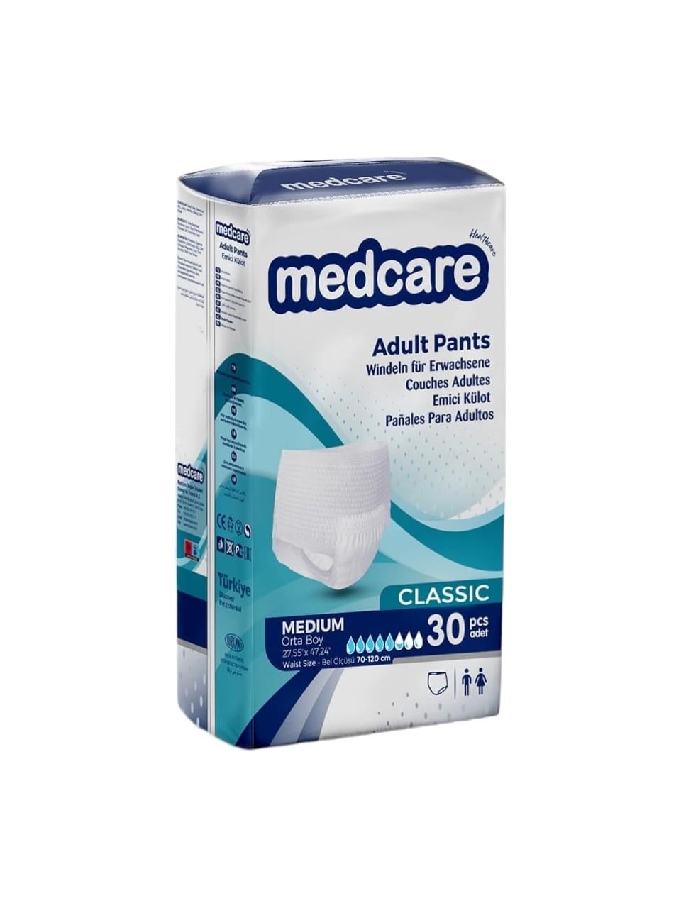 Medcare Emici Külot Yetişkin Hasta Bezi Medium (Orta) Boy - 120 Adet