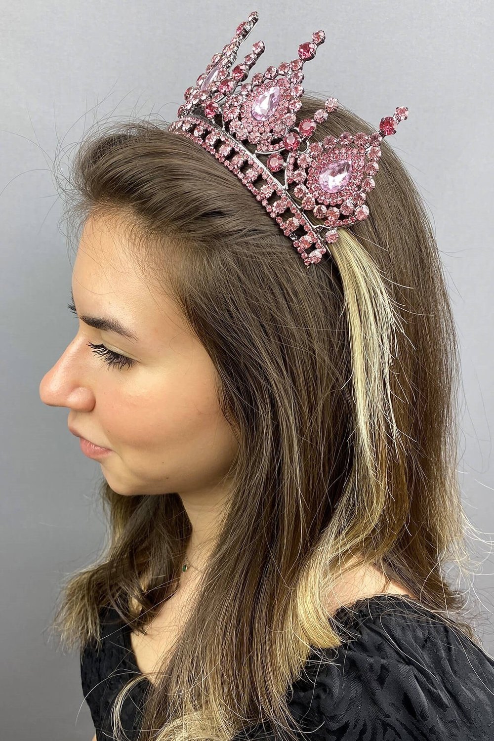 Ahu Model Pembe Gelin Tacı