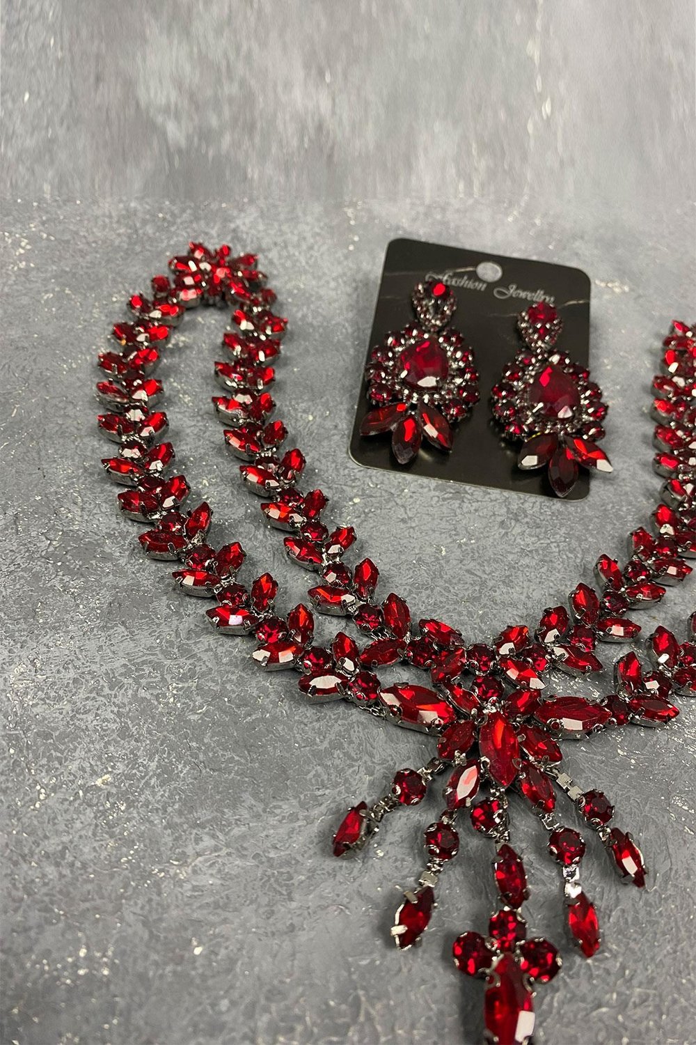 Bordo Sultan Model Alınlık Gelin Kına Saç Aksesuarı Ve Küpe Seti