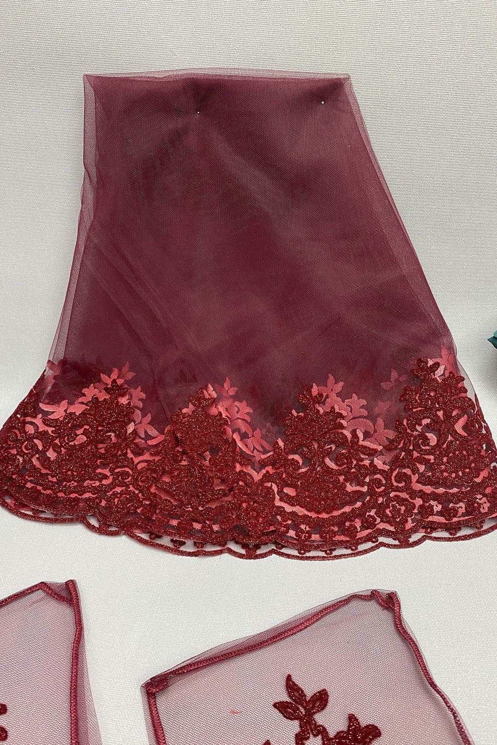 Simli Gelin Duvağı ve Damat Örtüsü Takı Kurdele Set