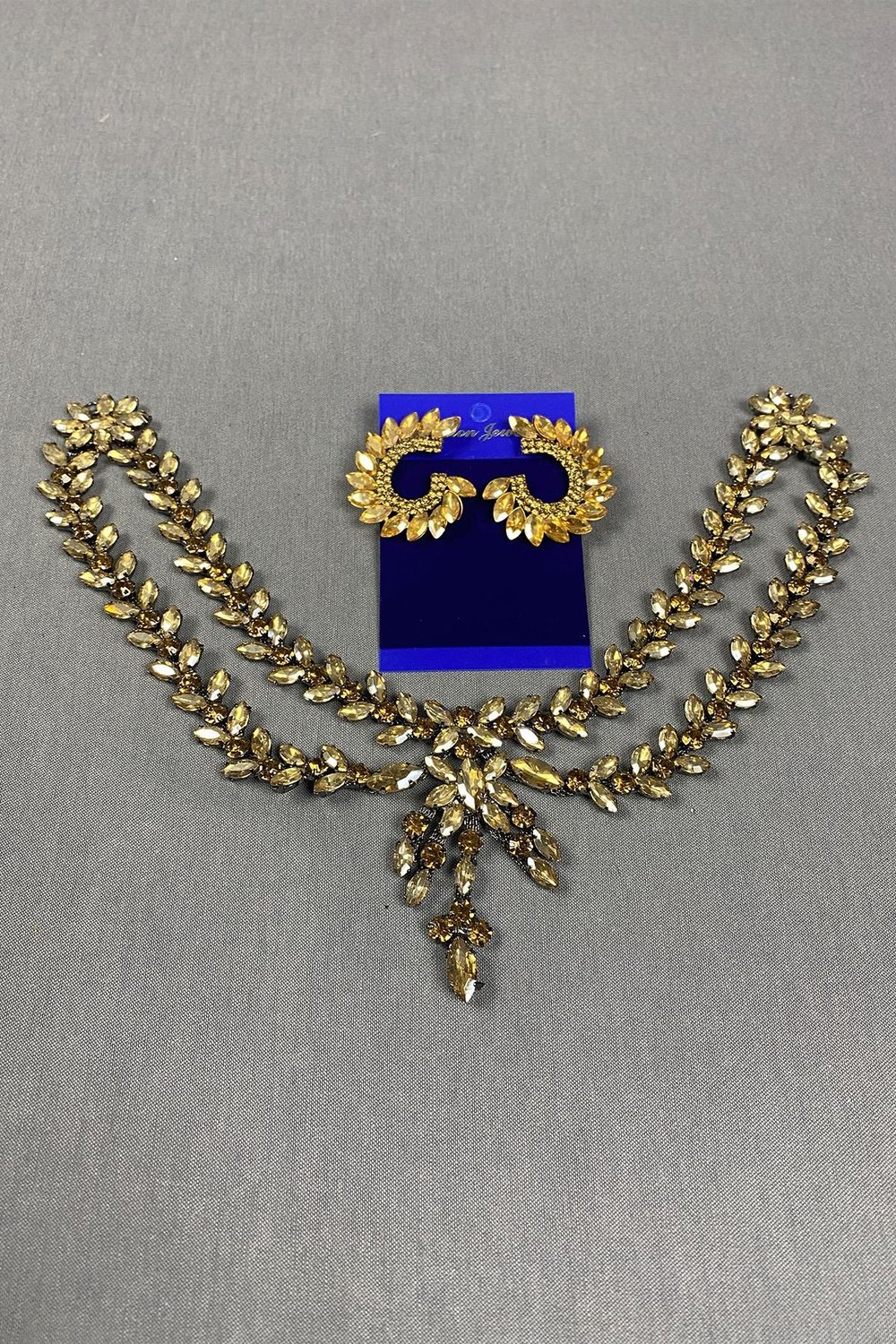 Sultan Taşlı Alınlık Gelin Kına Saç Aksesuarı ve Yuvarlak Taşlı Küpesi