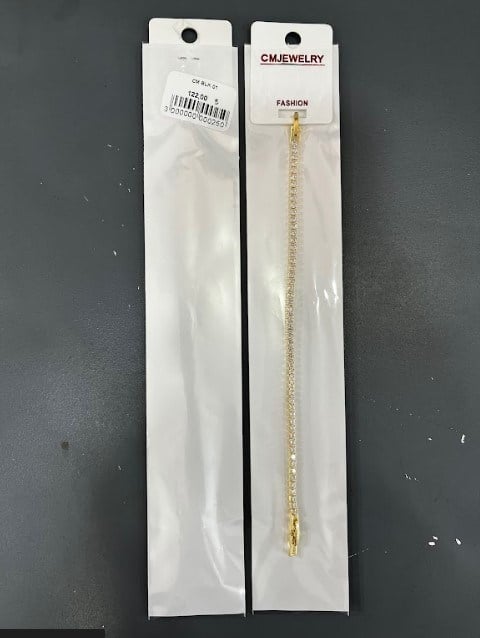 Toptan 316L Çelik Gold Kaplama Tam Tur Zirkon Taşlı Su Yolu Bileklik