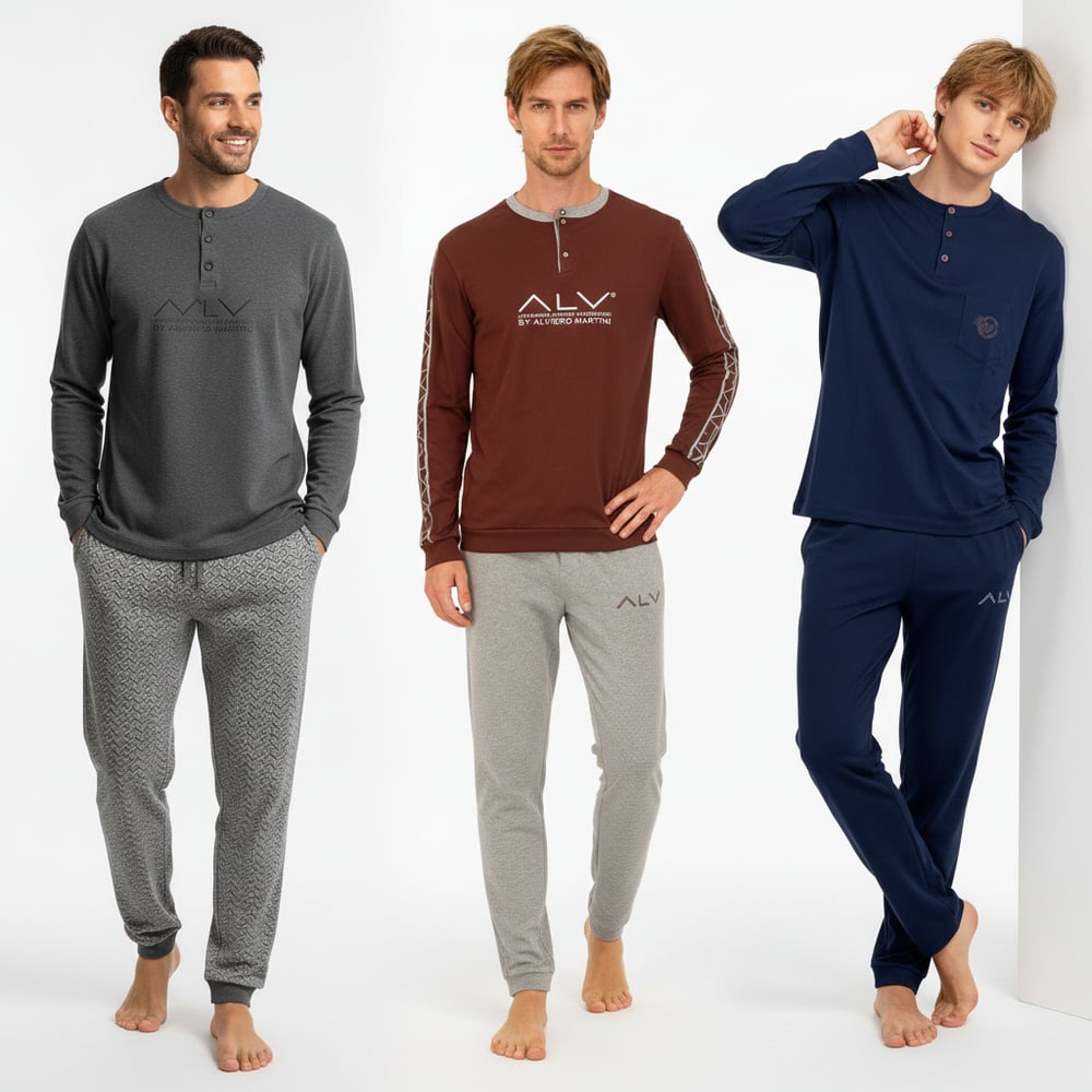 Erkek Pamuklu 3 Adet 2'li Pijama Takımı BB2233