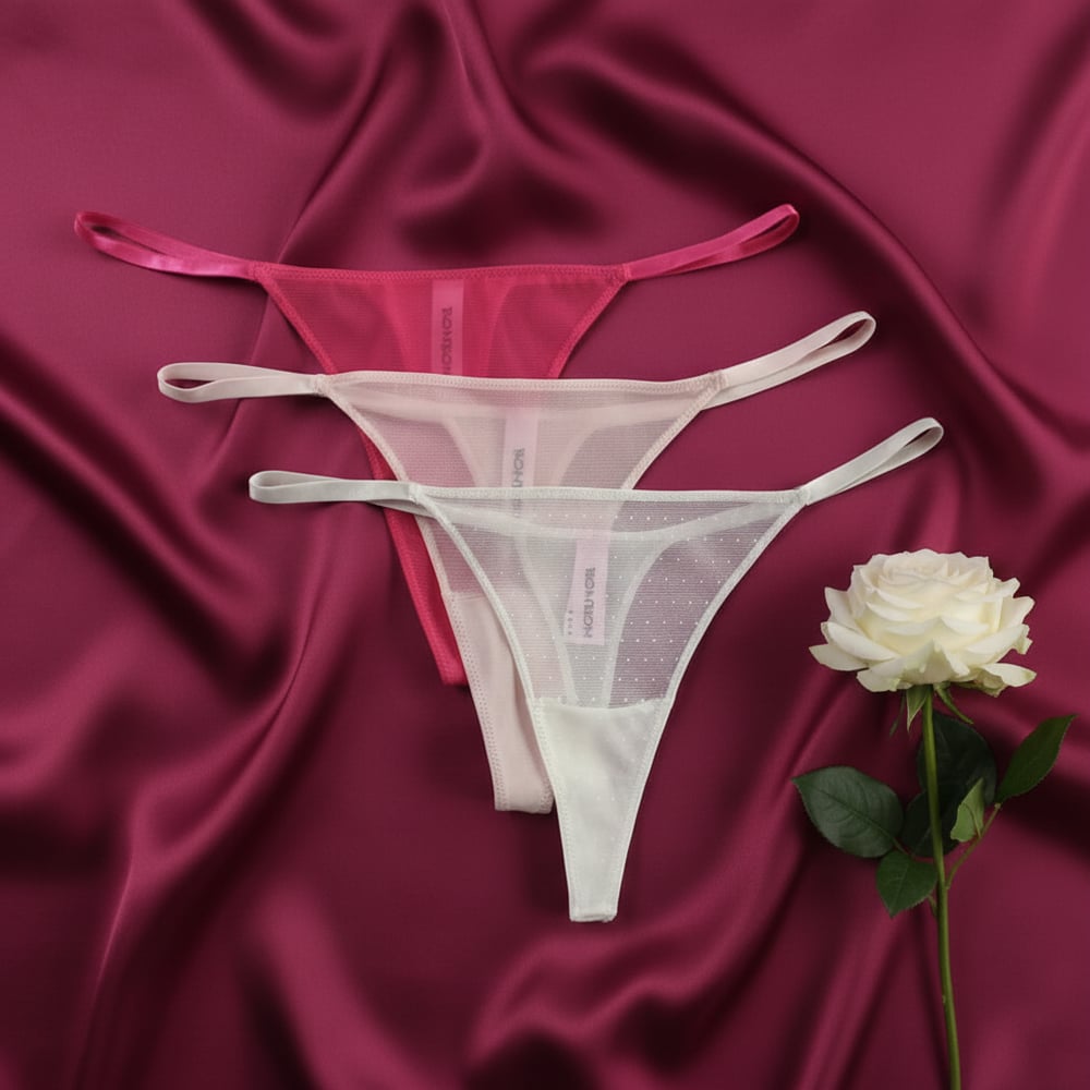 Kadın 3 lü Desenli String Set BB2148