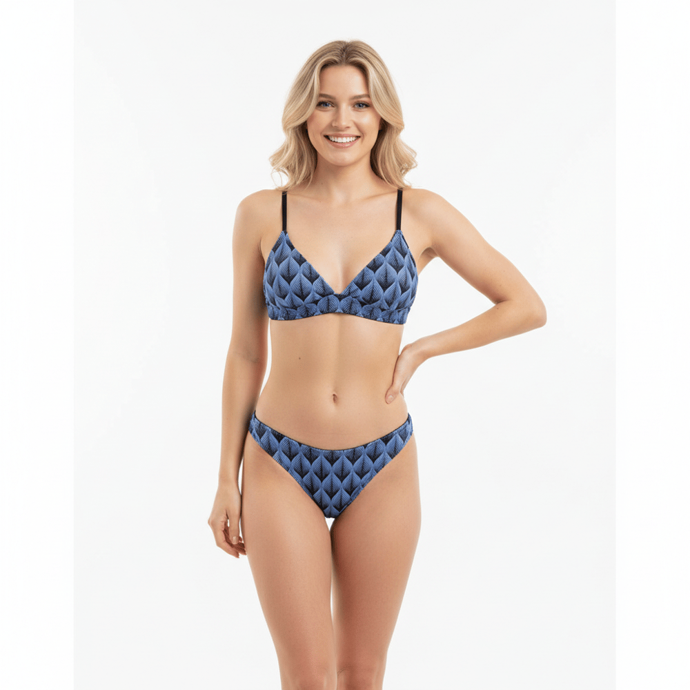 Kadın Balensiz Desteksiz Üçgen Bralet Sütyen ve String Külot 2'li Takım BB2265