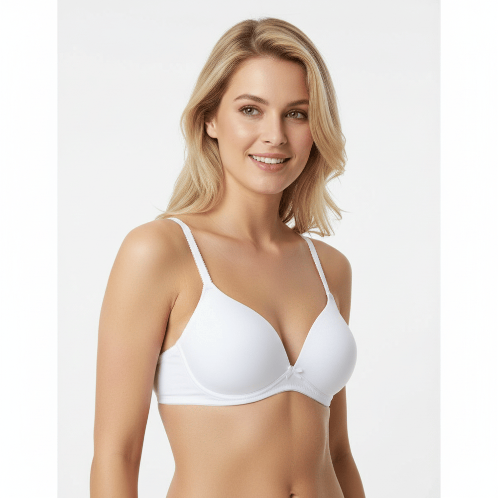 Kadın Balensiz Pamuklu Beyaz Renk Soft Bra Sütyen BB2102