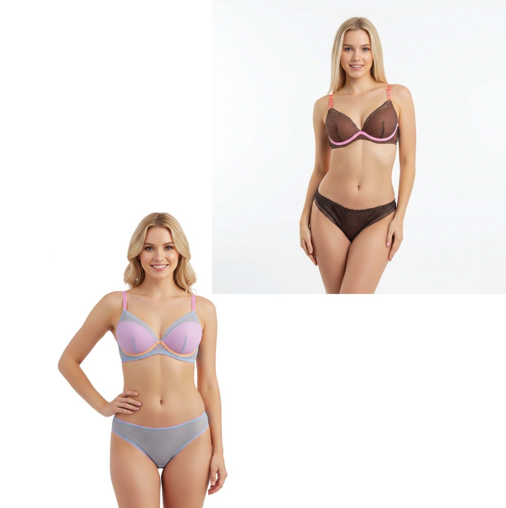 Kadın Dantelli Tüllü 2 Takım 2 li Set BB2146
