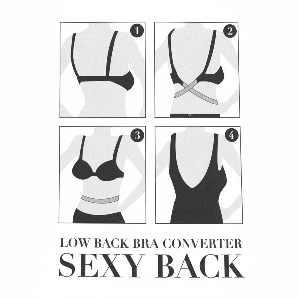 Kadın Low Back Bra Converter Sexy Back Abiye Sütyen Askısı 3'lü Paket 3 Renk Siyah Beyaz Ten BB2855
