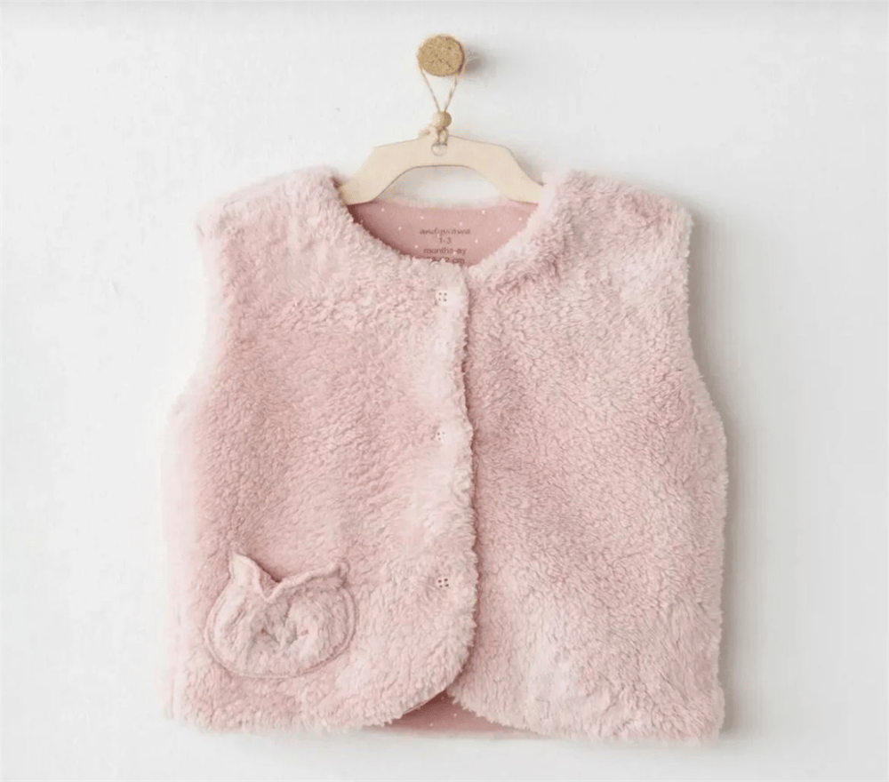 Andywawa Astarlı Peluş Yelek Pembe