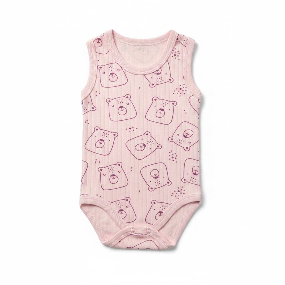 Baby Too Ayıcık Desen Zıbın Pembe