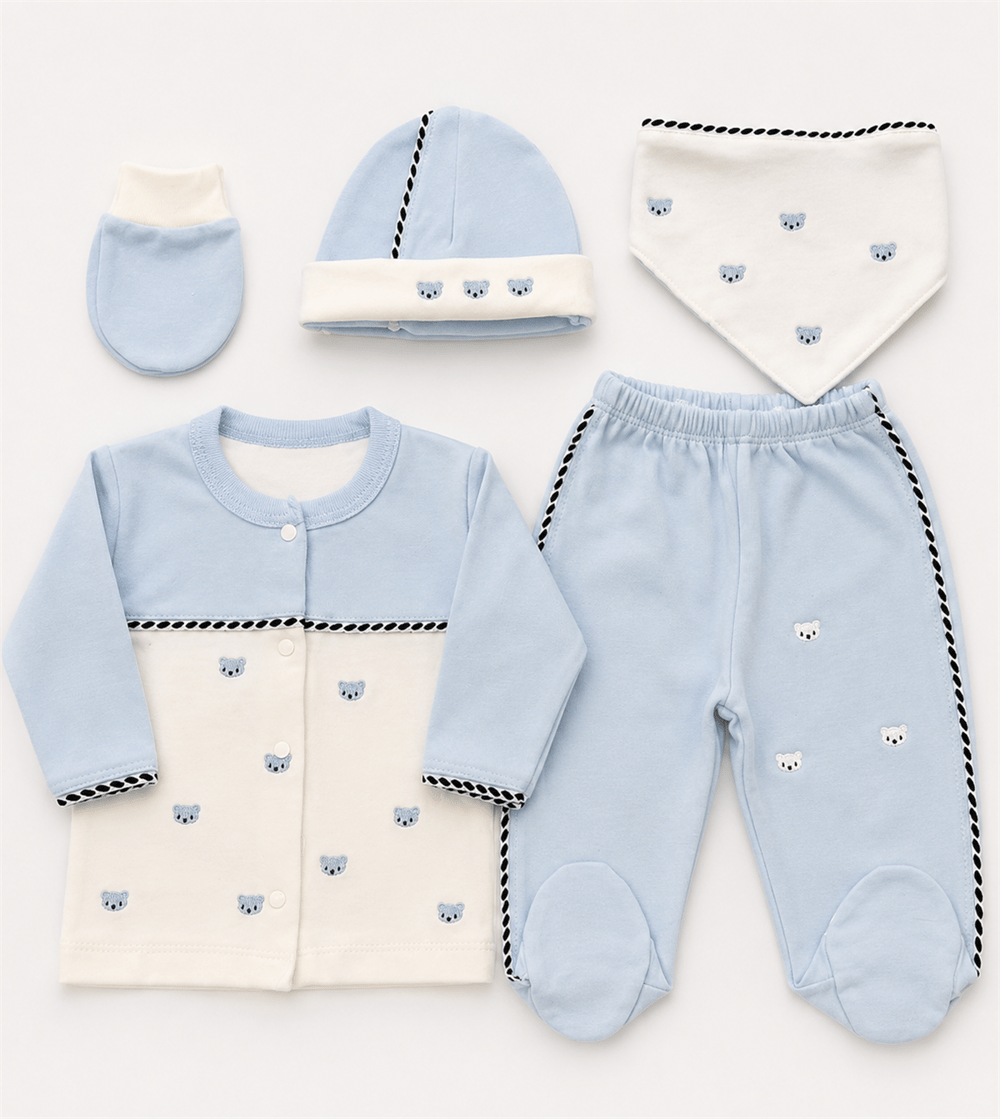 Gaye Bebe Teddy Bear 5’Li Set Mavi