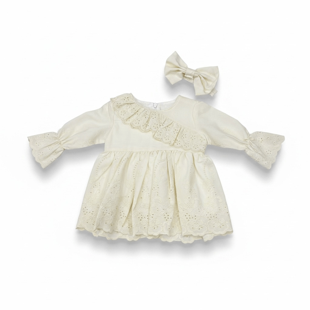 Işıl Baby Fistolu Elbise Krem
