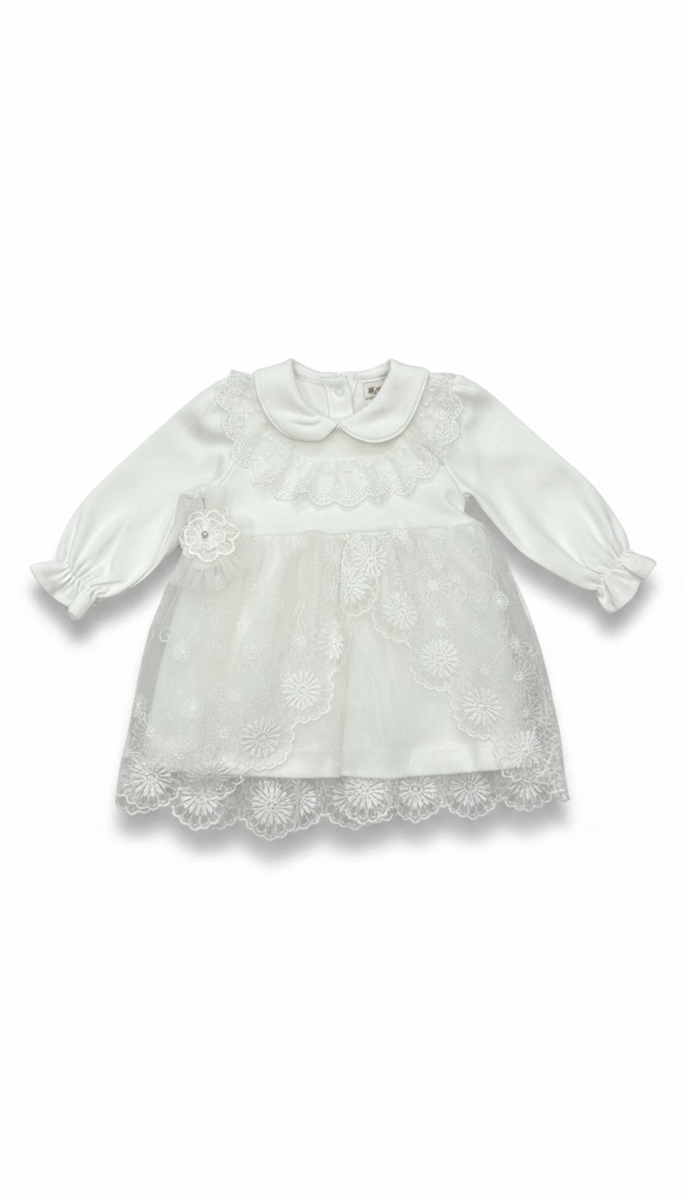 Mini Day Dantelli Elbise Ekru