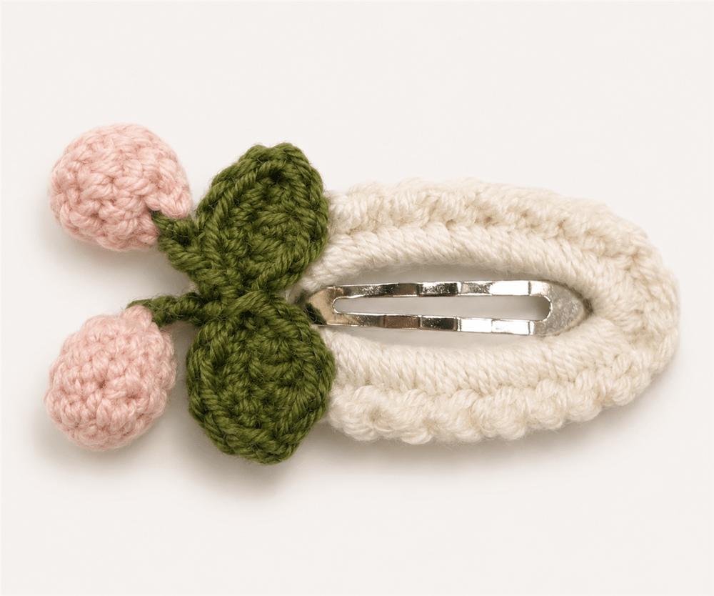Yino Amigurumi Pembe Kiraz Toka Krem