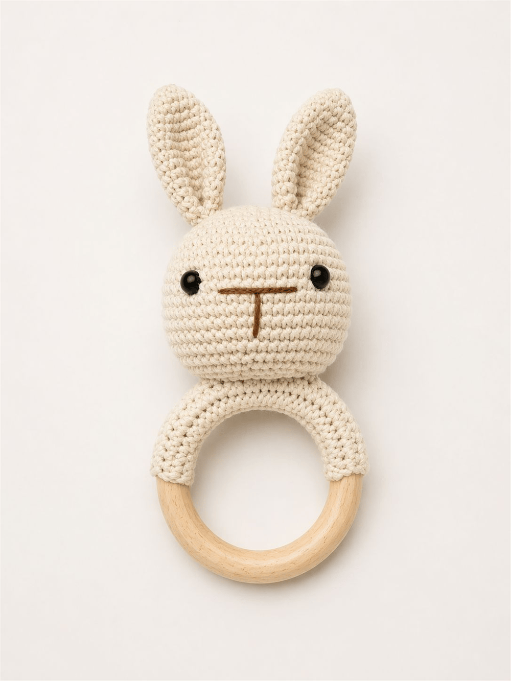 Yino Amigurumi Tavşan Çıngırak Bej